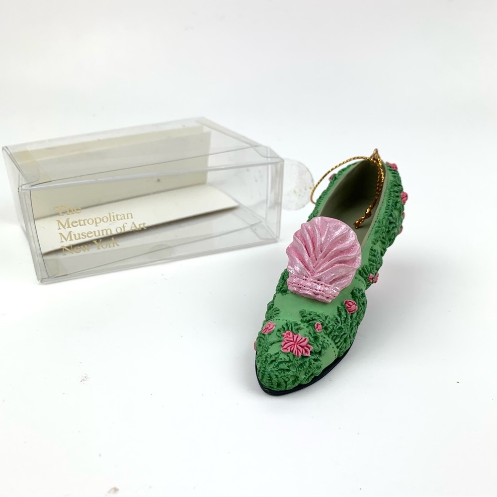 MMA Mrs Vanderbilt Floral Evening Shoe Ornament hand painted